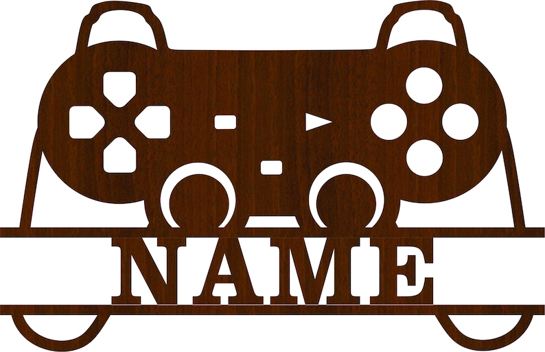 Game Controller Name Sign Svg Laser Cut Template Door or Wall Etsy