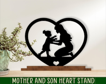 Mother Daughter Heart Stand Laser Cut File SVG (Digital Download)