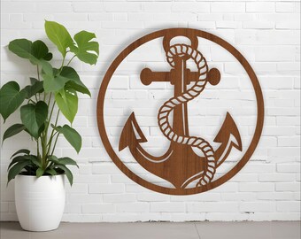 Anchor Wall Art: Nautical Theme Laser Cut Files (Digital Download)