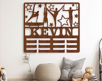 Gymnast Medal Holder SVG: Sports Wall Hanger Laser Cut Template (Digital Download)