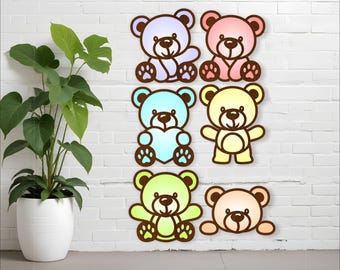 Teddy Bear Laser Cut Files: SVG Vector Shapes (Digital Download)