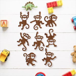 Monkey SVG Bundle: Laser Cut Nursery Wall Art (Digital Download)