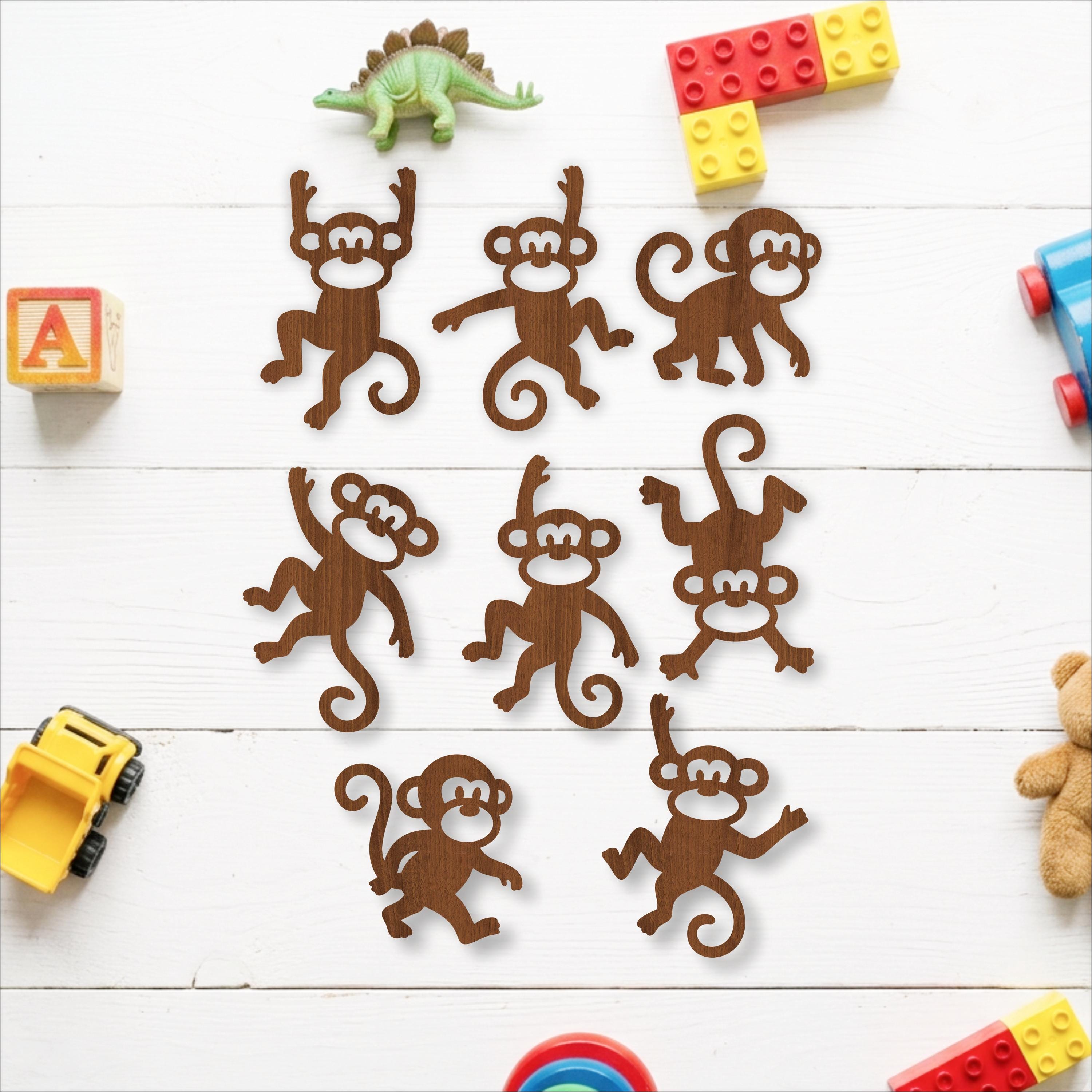 Monkey SVG Bundle: Laser Cut Nursery Wall Art (digital Download