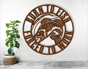 Born to Fish Wall Sign: Laser Cut Fishing Decor (Digital Download)