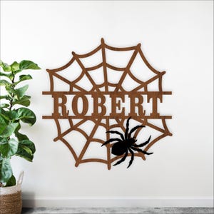 Spider Web Name Sign SVG - Personalized Spider Laser Cut Wall Art (Digital Download)