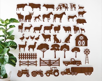 Farm SVG Bundle: 43 Laser Cut Shapes (digital download)
