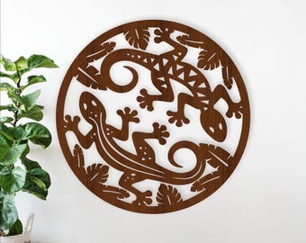 Geckos Wall Art Sign: Lizard Garden Laser Cut home decor (Digital Download)