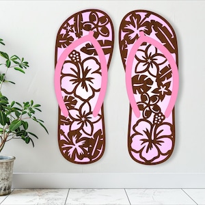 Flip-Flop Strandväggkonst: Layered SVG laserskuren fil (digital nedladdning)