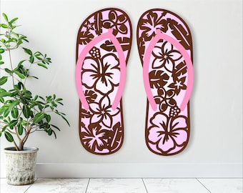 Flip Flop Beach Wall Art: Layered SVG Laser Cut File (Digital Download)