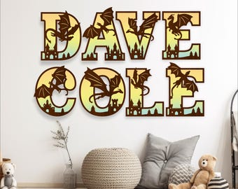 Dragon Alphabet Letter Set: Layered SVG Vector Files (Digital Download)