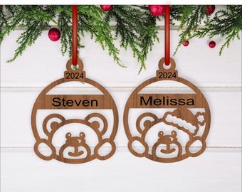 Teddy Bear Christmas Ornament SVG Laser Cut Template (Digital Download)