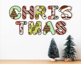 HUGE Christmas alphabet letter bundle.  143 letter options SVG vector files digital download