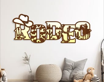Rodeo Wall Art: Western Theme Laser Cut File (Digital Download)