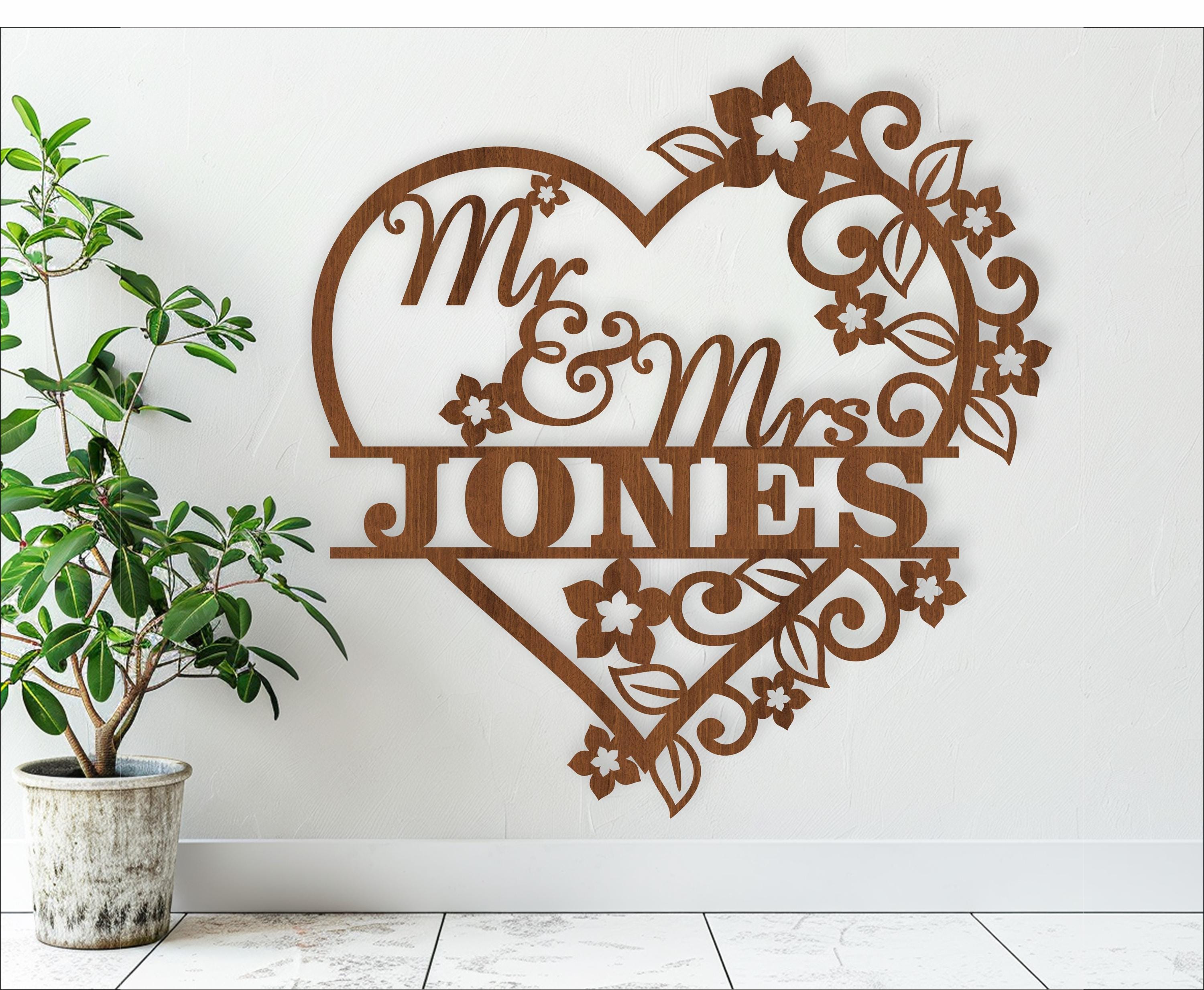 Word Mr & Mrs - Laser Cut Out Unfinished Wood Craft Shape WDG22 Word Mr & Mrs - Laser Cut Out Unfinished Wood Craft Shape WDG22