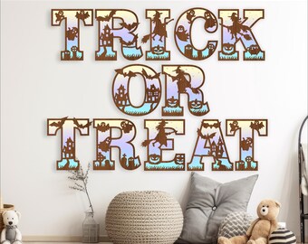Halloween Alphabet Letters SVG: 2-Layer Laser Cut Files (Digital Download)