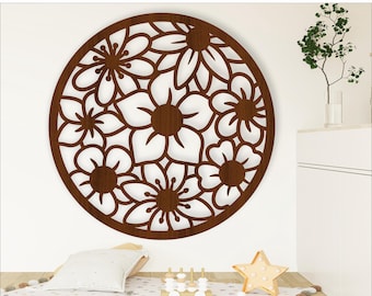Floral Wall Art: Laser Cut Flower Design (Digital Download)