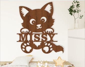 Cat name sign SVG - Personalized Cat Lovers Laser Cut Wall Art (Digital Download)