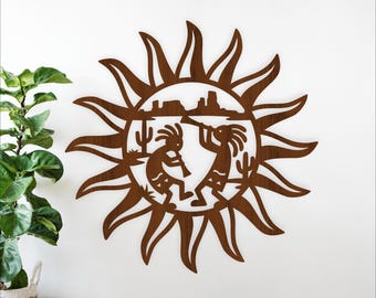 Kokopelli Sun Wall Art SVG - Southwestern Native Wall Decor (Digital Download)