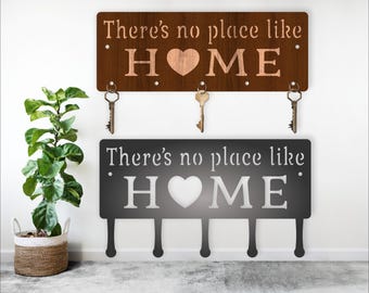 There's no place like home Key holder designs for wood and metal cutting. laser cut file.  instant download digital file
