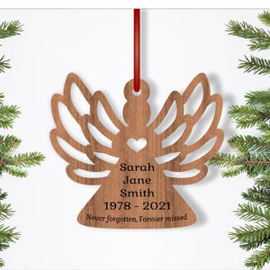 Engel Gedenkstätte Weihnachtsschmuck SVG Laser geschnitten, sofortiger Download Pdf, Dxf, Ai und Cdr Vorlage.