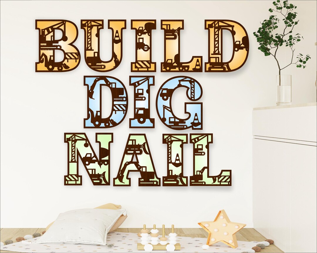 Construction Alphabet Set. 2 Layer Letters. 48 Letter Options SVG ...