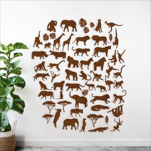 SVG-bundel safaridieren: 54 lasergesneden ontwerpen met wilde dieren (digitale download)