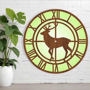 Archivos de corte láser de reloj de caza, archivo SVG, archivo vectorial ai, cdr, dxf, descarga instantánea, diseño digital, plantilla de archivo de corte