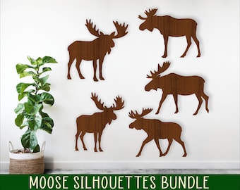 Moose SVG Silhouette Bundle: Laser Cut Vector Files (Digital Download)