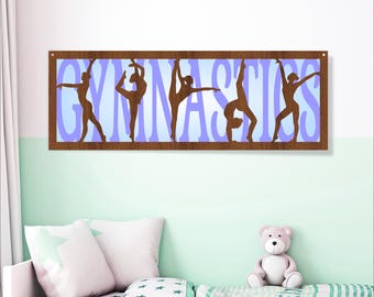 Gymnast Wall Art SVG File: Laser Cut Dancer Theme (Digital Download)