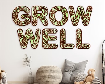 Leaf Alphabet SVG: Layered Letter Set, Laser Cut Files (Digital Download)