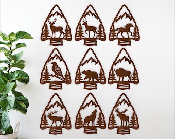 Arrowhead Wildlife SVG Bundle -Set of 9 Forest Animals - Deer Bear Wolf (Digital Download)