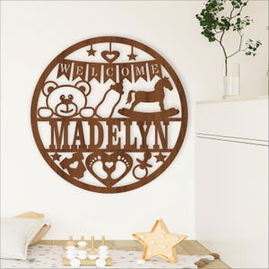 New Baby Name Sign SVG: Laser Cut Nursery personalized wall sign (digital download)