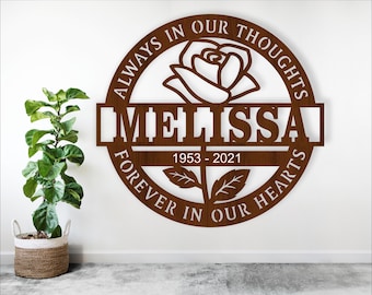 Memorial Rose laser cut name sign, SVG, in loving memory themed personalized wall sign , Laser cut template, instant download Vector file