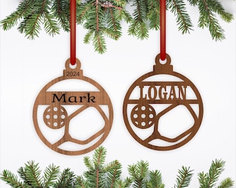 Pickleball Christmas Ornament SVG Laser Cut Template (Digital Download)
