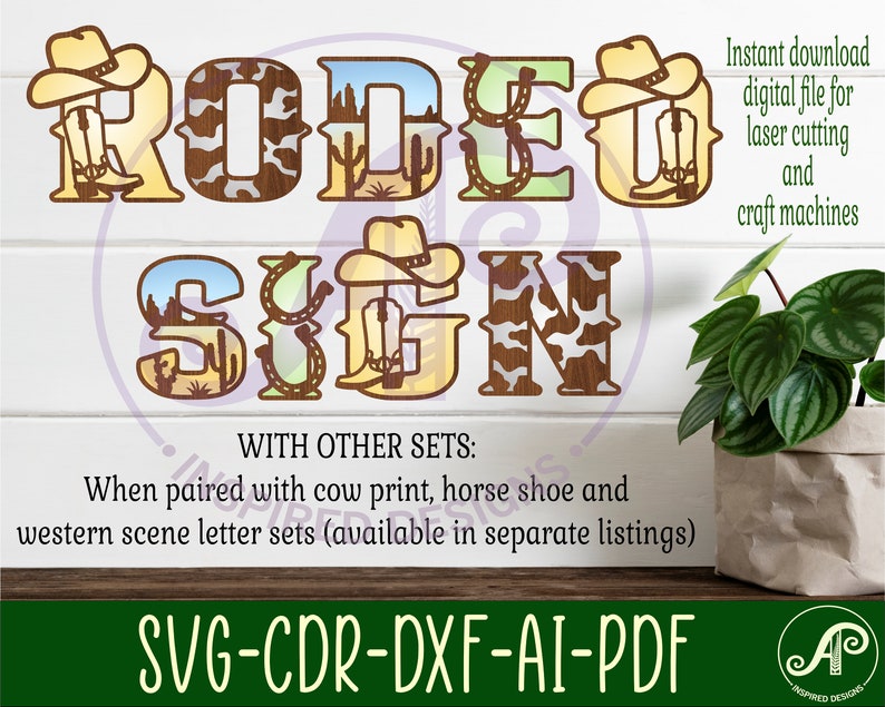 Cow Print Alphabet SVG: Layered Rodeo Letters (digital Download) - Etsy