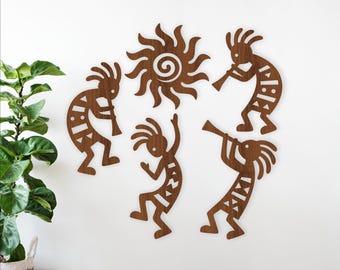 Kokopelli SVG Bundle: 8 Silhouette Laser Cut Designs (digital download)