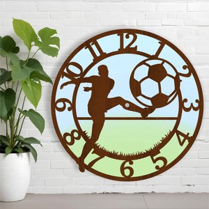 Fußballspieler männlich / Fußball Wanduhr Laserschnitt Dateien, SVG-Datei. vektor, ai, cdr, dxf, sofort download, digitales design, vorlage