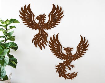 Phoenix Bird Wall Signs: Mythical Birds Laser Cut Vector Files (Digital Download)