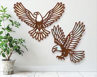 Eagle Wall Art SVG: Laser Cut Vector Files (Digital Download)