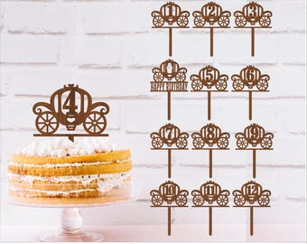 Carriage Number Cake Topper Bundle: Laser Cut SVG Template (Digital Download)