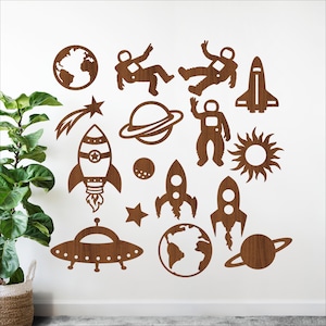 Space Cutouts SVG Set: 17 Laser Cut Wall Shapes (Digital Download)