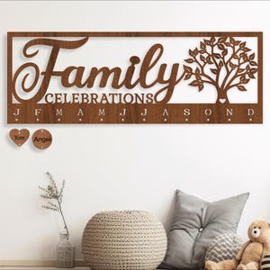 Familienkalender Set SVG-Datei vektor, ai, cdr, dxf, sofort download, digitales design, laserschnitt, wandkalender