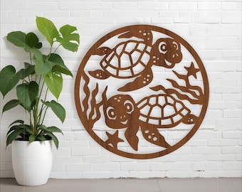 Turtle Wall Art SVG: Laser Cut Template (Digital Download)