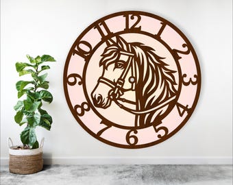 Horse Head Wall Clock Laser Cut Files (Digital Download)