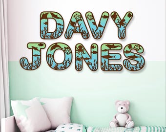 Underwater letter alphabet set. 2 layer letters. 47 letter options SVG file vector file ai, cdr, dxf and pdf instant download digital