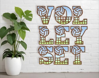 Volleyball Net Ball Alphabet SVG: 2-Layer Letters (Digital Download)