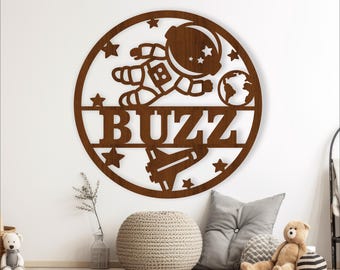 Astronaut Name Sign SVG: Space Wall Art, Laser Cut File (Digital Download)