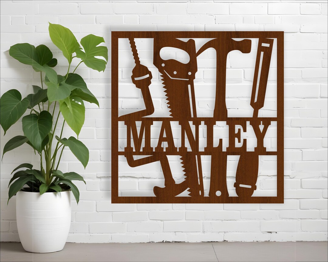 Carpentry Tools Name Sign, SVG, Tools Wall or Card Design, Laser Cut ...
