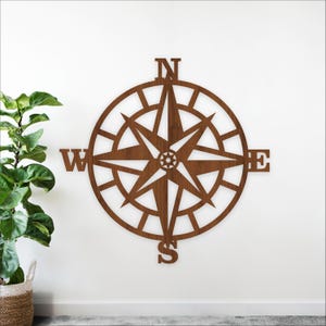 Compass Wall Art: Laser Cut SVG File, Travel outdoors Theme (Digital Download)