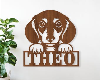 Dachshund Name Sign SVG - Laser Cut Dog Personalized sign (digital download)